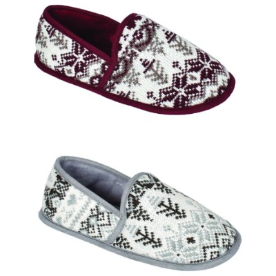 Ladies Knit Slipper With Super Soft Velo