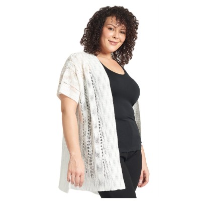 Off White Pointelle - Knit Cardigan