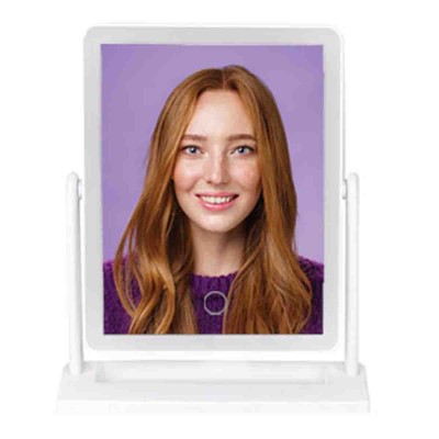 Miroir de maquillage blanc avec lumière LED 