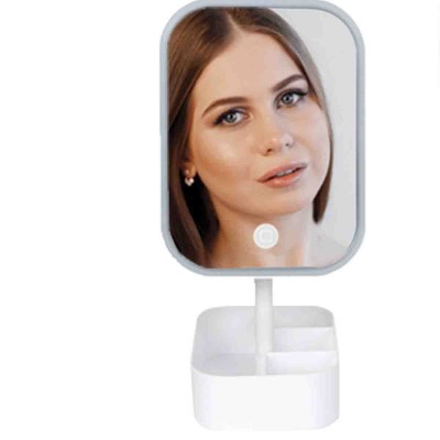 Miroir de maquillage usb blanc avec lumière led 
