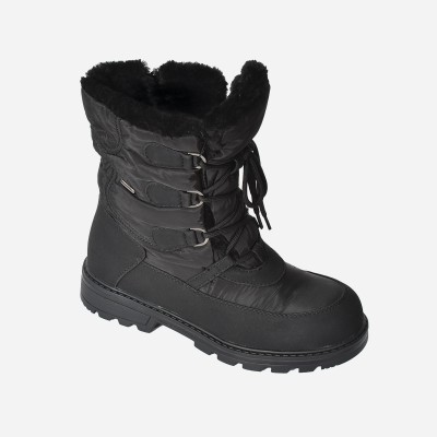 Lace Up Grip Sole Waterproof Boot With Side Zipper
