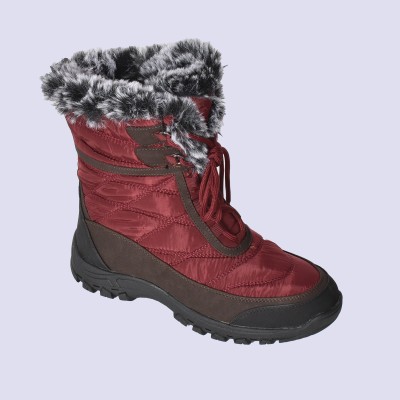 Red Lace Up Waterproof Winter Boot